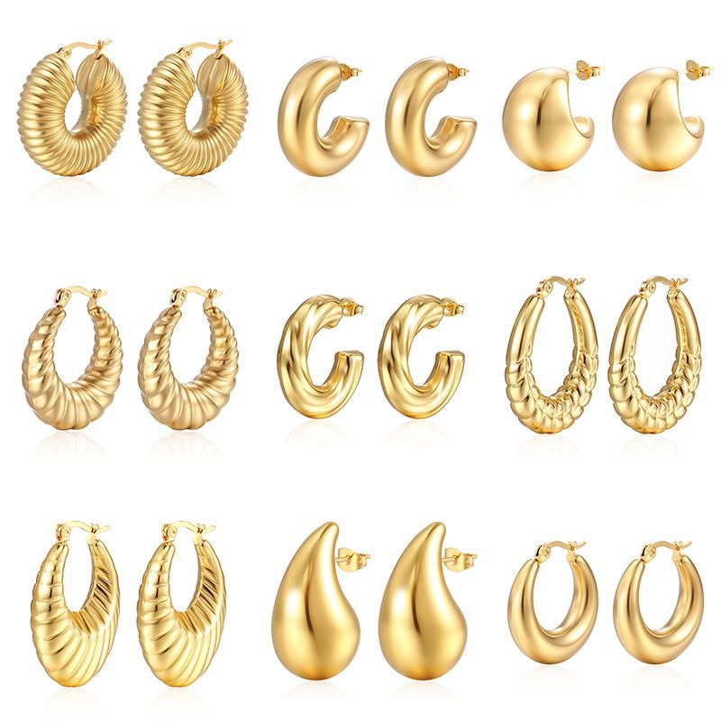 Wholesale Round Stainless Steel Hollow Earrings ACC-ES-MuShan053
