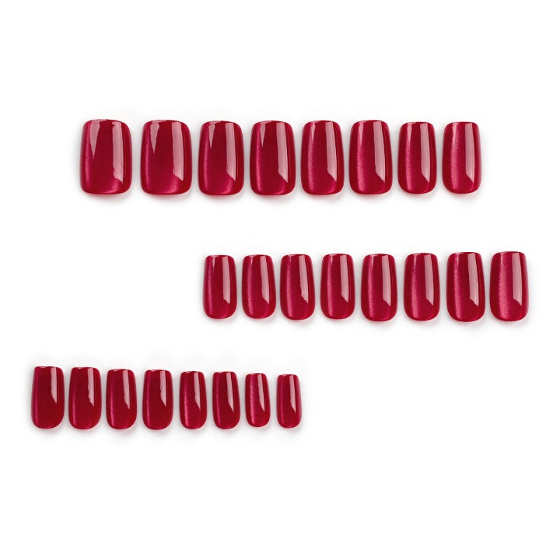 Wholesale 24 Pieces/box Red Cat Eye Nails Kits Nail Stickers ACC-NS-LeFan140