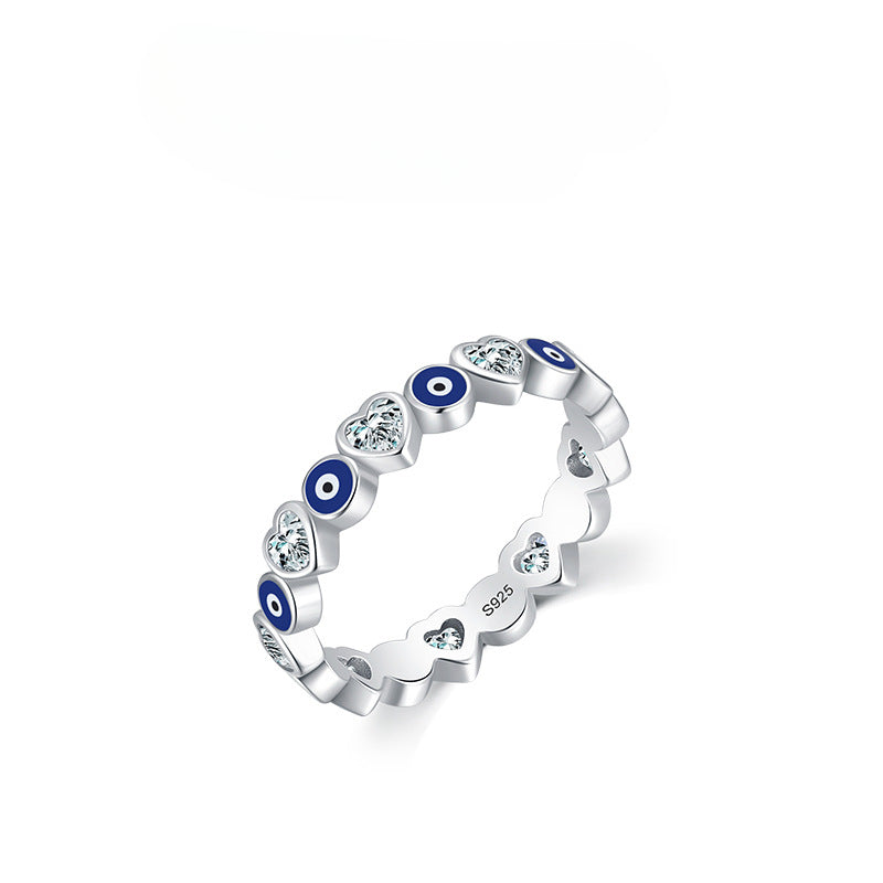 Wholesale S925 Sterling Silver Evil Eye Ring ACC-RS-MoDian010