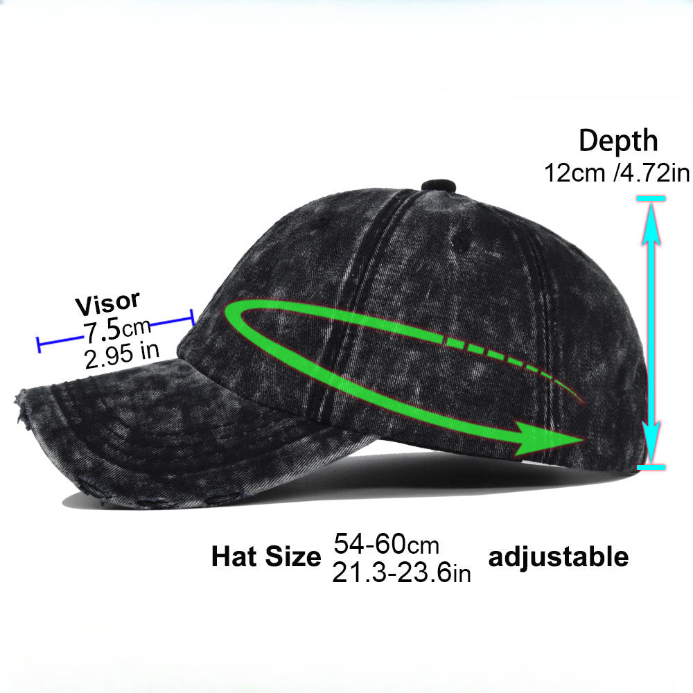 Wholesale Retro Soft Top Hole Washed Distressed Baseball Cap ACC-HT-YMX006
