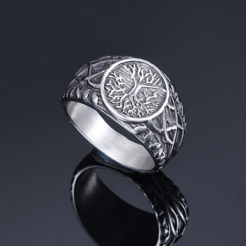 Wholesale Tree of Life Vine Stainless Steel No Fading Ring ACC-RS-Moer013