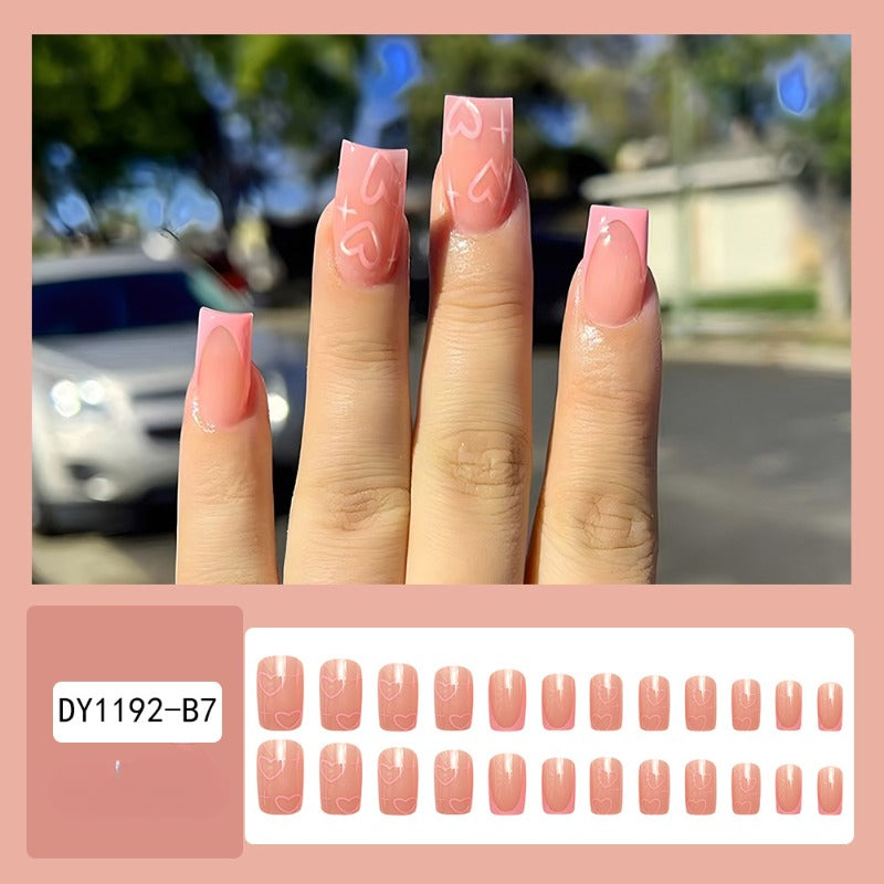Wholesale 24 Pieces/box Valentine's Day Pink Love Star Nails Kits Nail Stickers ACC-NS-QXJ055