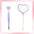 2pcs/set DIY Beadable Handle Mirror and Heart Shaped Pen Combination DIY Gift Office Gift Random Makeup Mirror