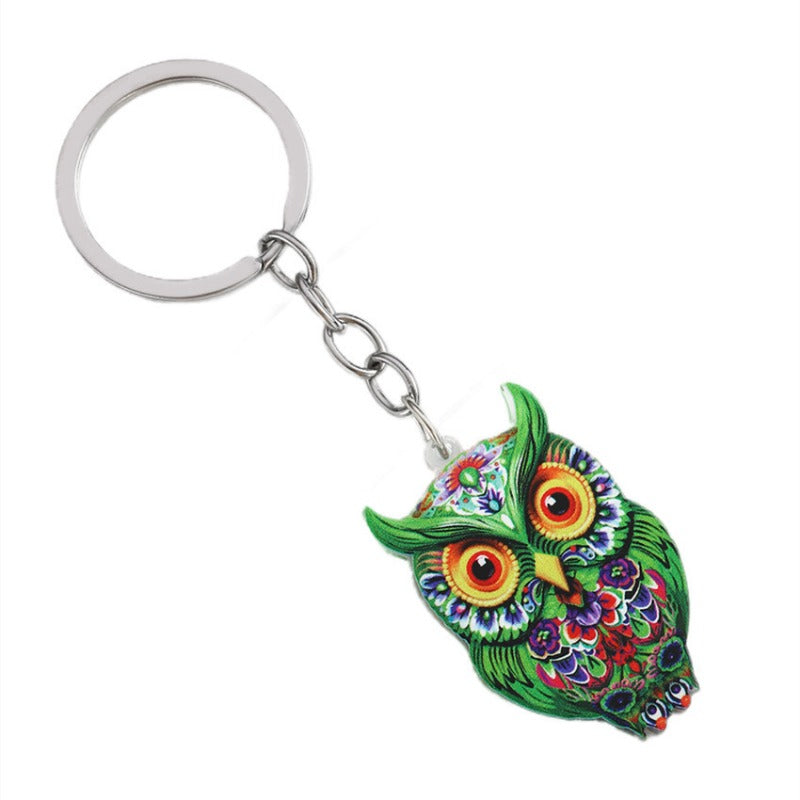 Wholesale 3D Pattern Flat Owl Keychain ACC-KC-RongRui022