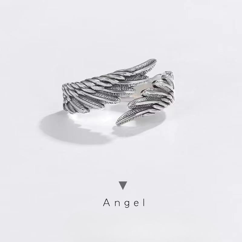 Wholesale Angel and Devil Wings Thai Silver Open Adjustable Rings ACC-RS-Yudie003