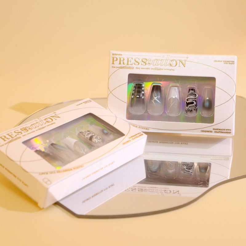 Wholesale 24 Pieces/box Embossed Dragon Nails Kits Nail Stickers ACC-NS-LeFan187