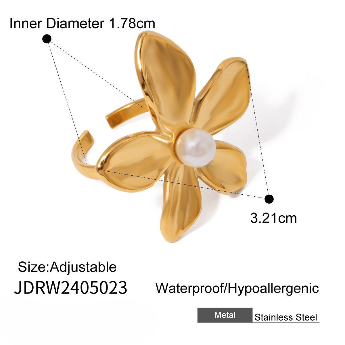 Wholesale Gold and Silver Two-tone Electroplated Retro Glossy Stainless Steel Rings ACC-RS-WanXing004