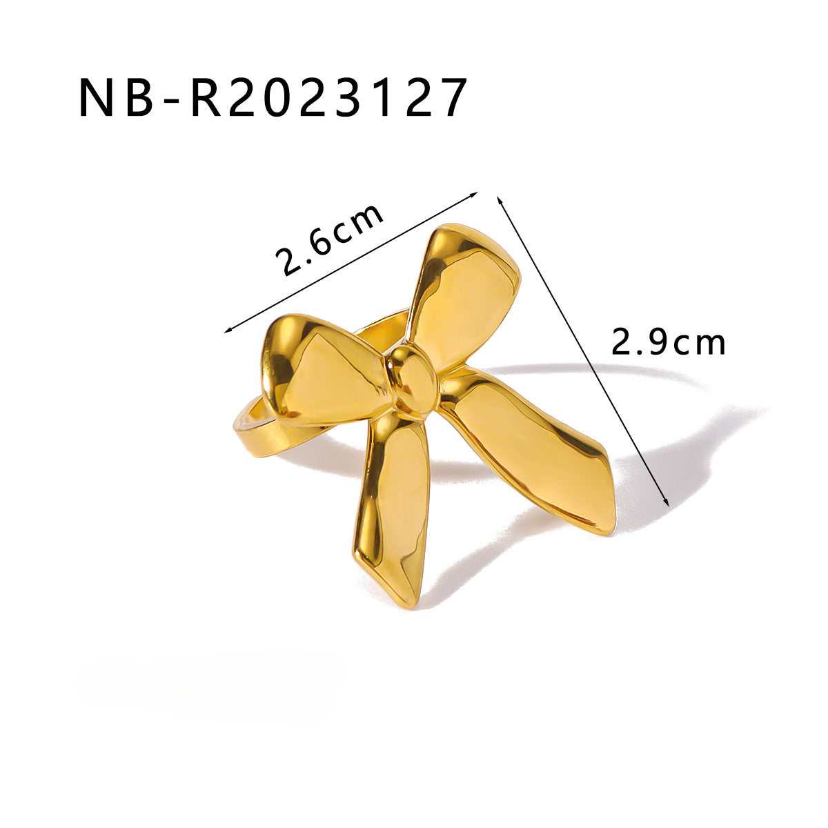 Wholesale Bow Stainless Steel Zircon Textured Rings Set ACC-RS-Xiny009