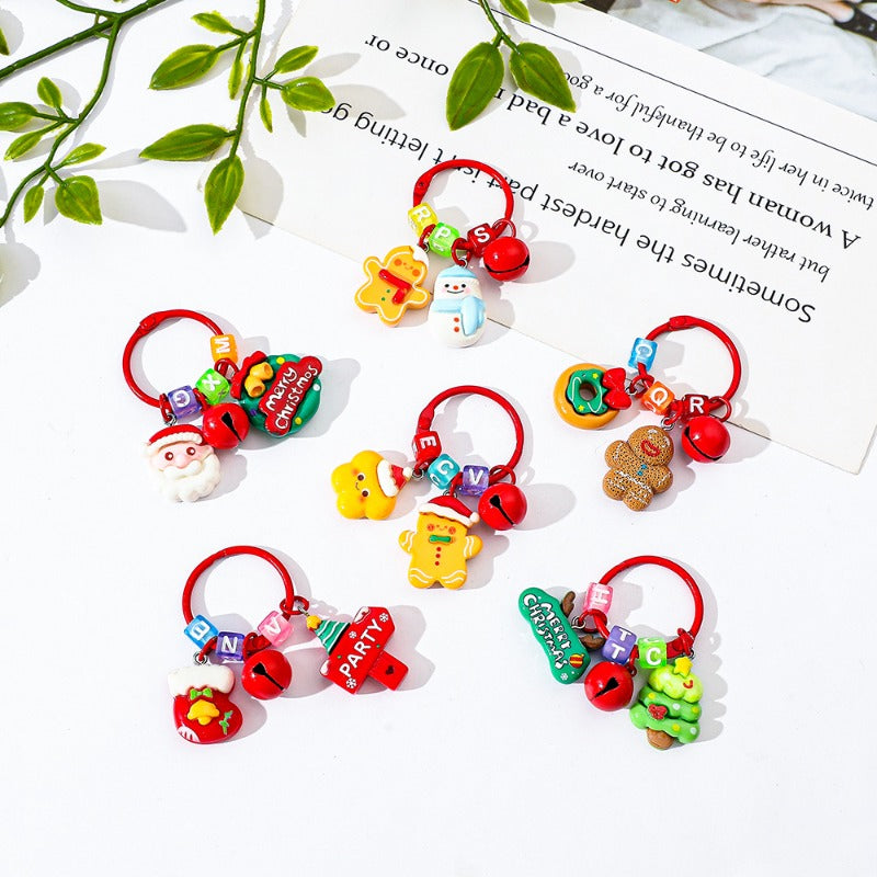 Wholesale Christmas Cute Santa Claus Snowman Keychain  ACC-KC-KeFeng003
