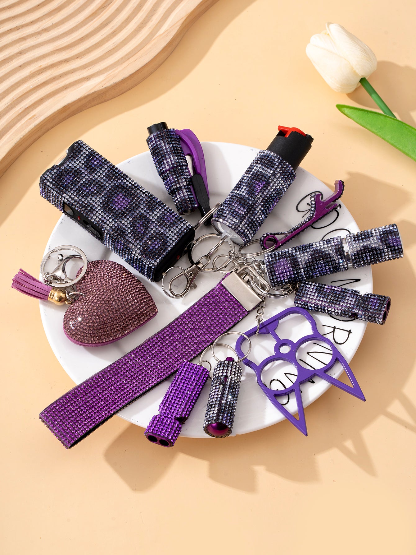 Wholesale Outdoor DIY Keychain 11-piece Set Jewelry Accessories Bottle Convenient Keychain Pendant ACCVIP-KC-ZhiYa020