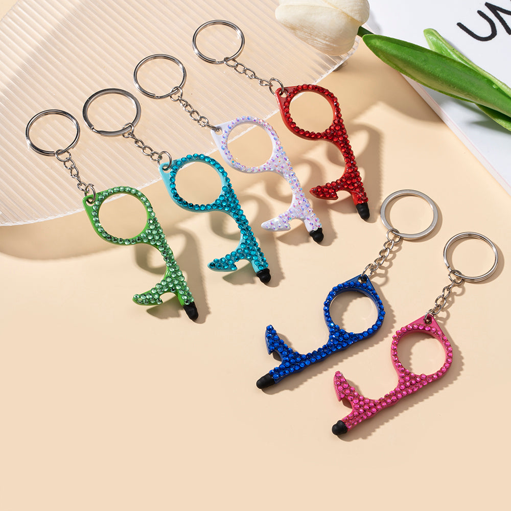 Wholesale Multifunctional Double-Sided Diamond Door Opener Portable Keychain ACCVIP-KC-ZhiYa014