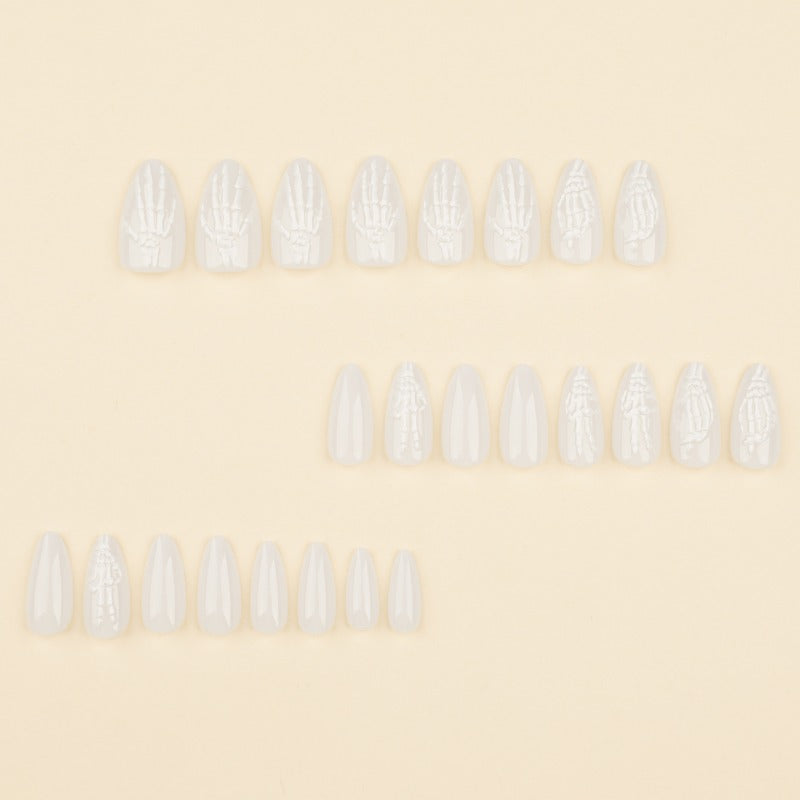 Wholesale 24 Pieces/box Solid Color Halloween Bone Nail Stickers ACC-NS-LeFan097