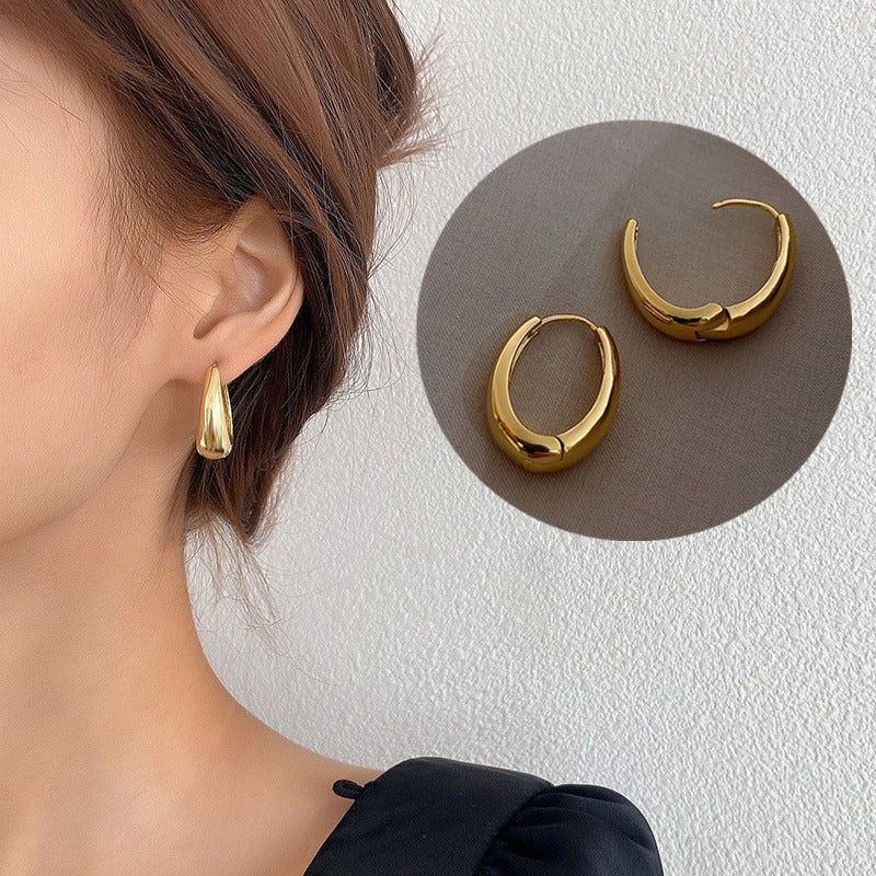 Wholesale Alloy Retro Simple Geometric Oval Earrings ACC-ES-ShaoYu001
