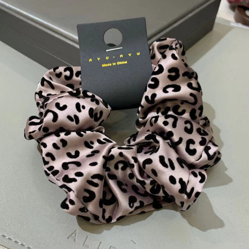 Wholesale Fashion Satin Flocked Leopard Hair Tie ACC-HS-Fanz003