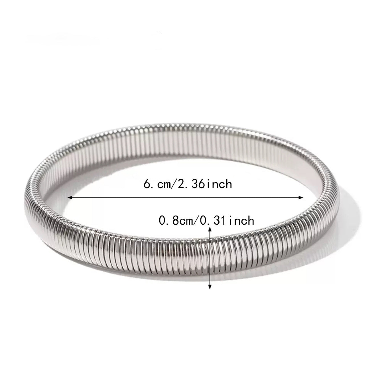 Wholesale Titanium Steel Bracelet with Exaggerated Metal Vertical Stripes ACC-BT-BTB001