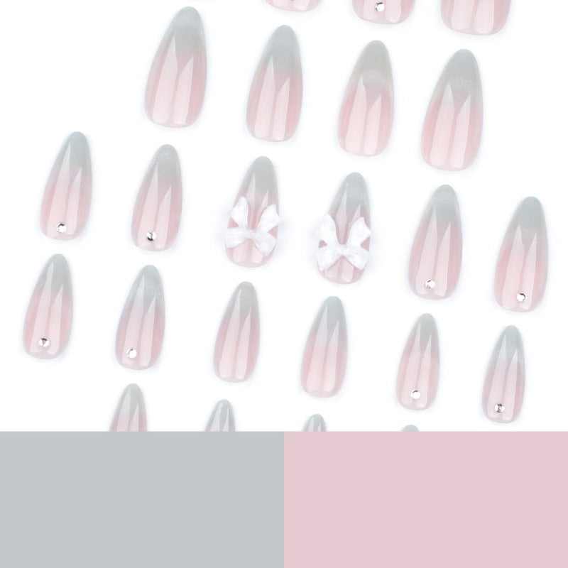 Wholesale 24 Pieces/box Bow Cat Eye 3D Nails Kits Nail Stickers ACC-NS-LeFan144