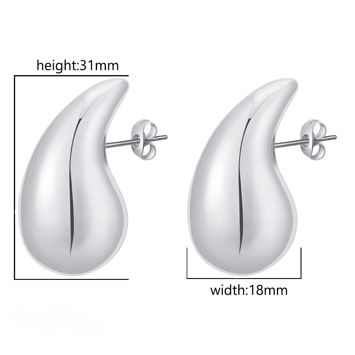 Wholesale Stainless Steel Earrings Electroplating 18k Water Drop Hollow Earrings ACC-ES-MuShan005