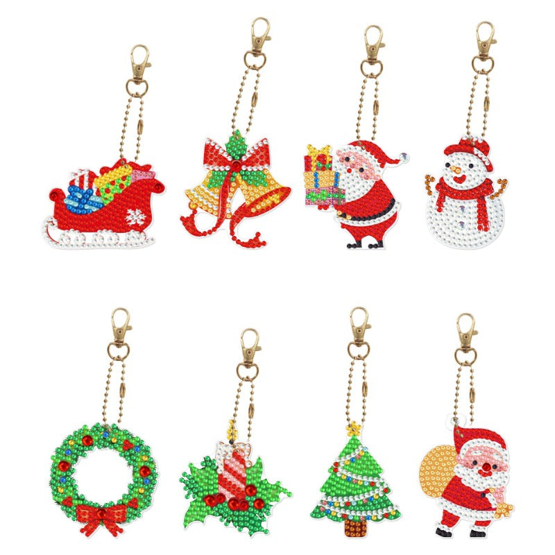 Wholesale Single-sided Diamond Christmas Creative Diy Keychains ACC-KC-PengDao002