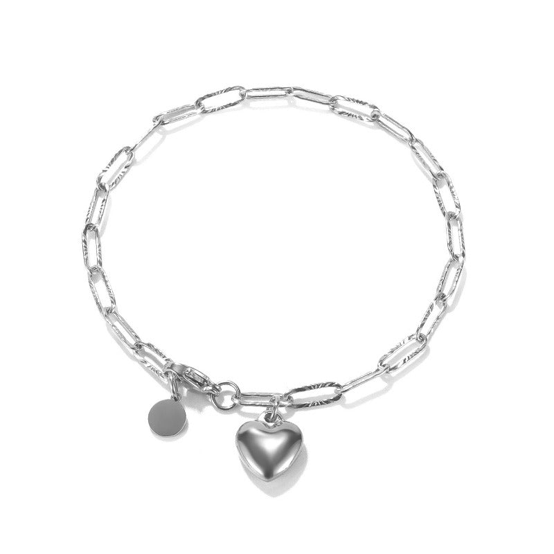 Wholesale Heart Pendant Stainless Steel Bracelets ACC-BT-OPK002