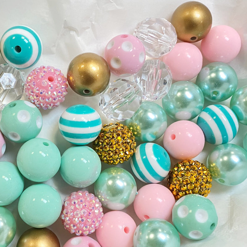 Wholesale 50pcs/pack Mint Green 20MM Acrylic Large Beads Bubblegum Beads