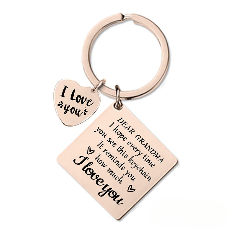 Wholesale Mother's Day Gift Metal Square Keychain ACC-KC-Ganggu006