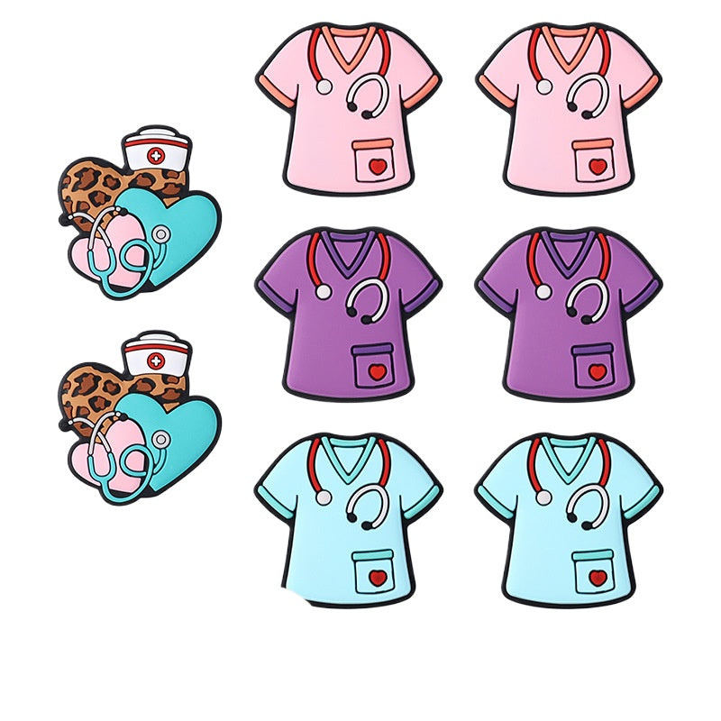 Wholesale 20pcs Cartoon Nurse Silicone Beads Focal Beads DIY Beaded Pen Accessories ACC-BDS-RongFa030