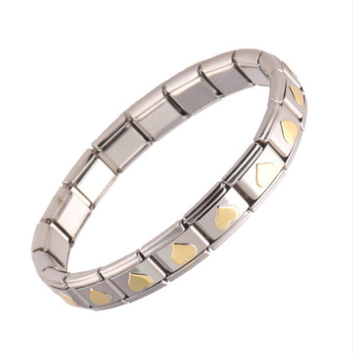 Wholesale Italian Charm Bracelet 9mm DIY Splicing Removable Stainless Steel Love Heart Composable Bracelet ACC-BT-XY034