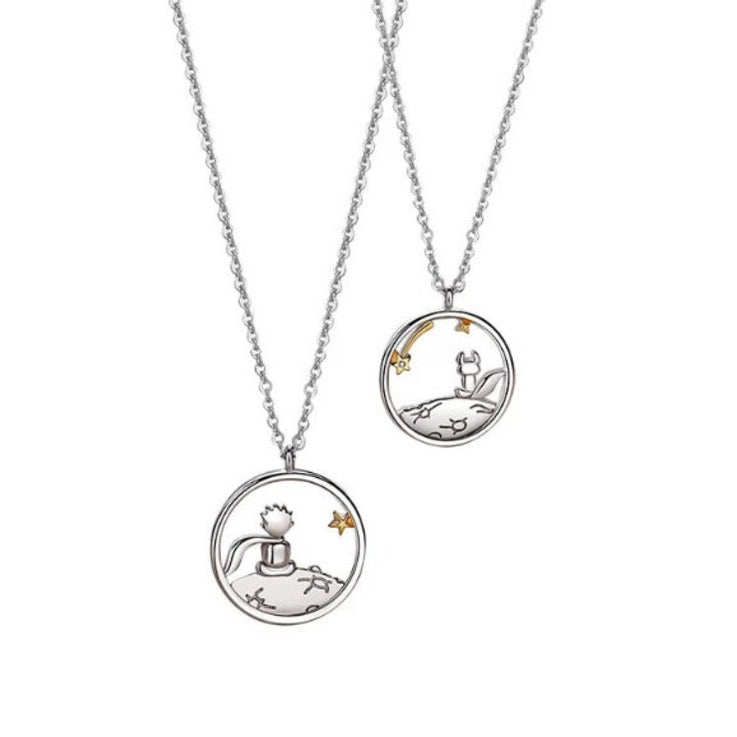 Wholesale Couple Necklace Cartoon Pendant Sterling Silver Sweater Chain Long Necklace ACC-NE-YunJin001