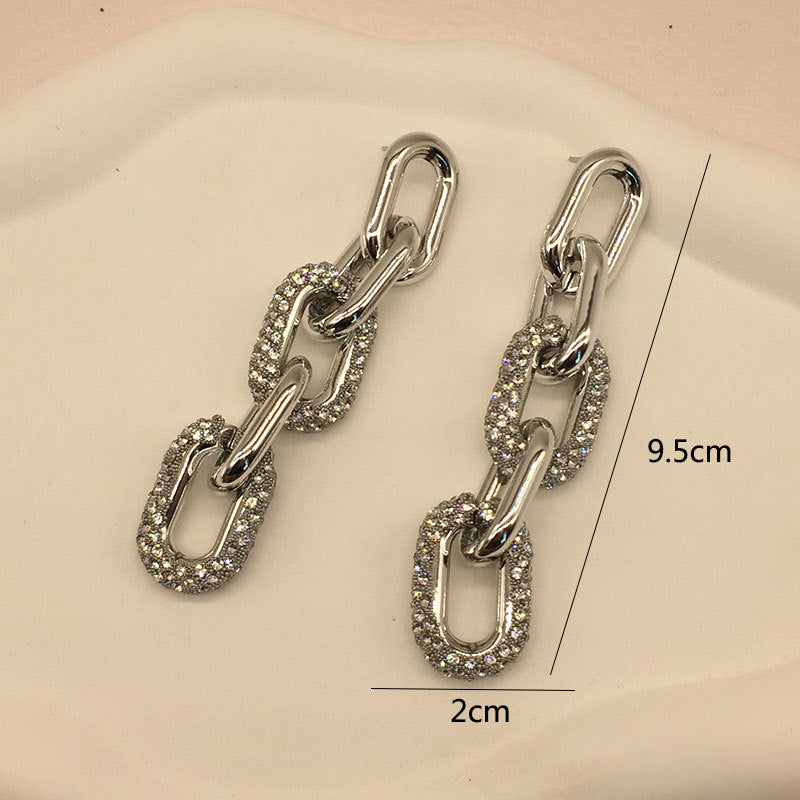 Wholesale Luxury Style Chain Rhinestone Earrings ACC-ES-KangD007