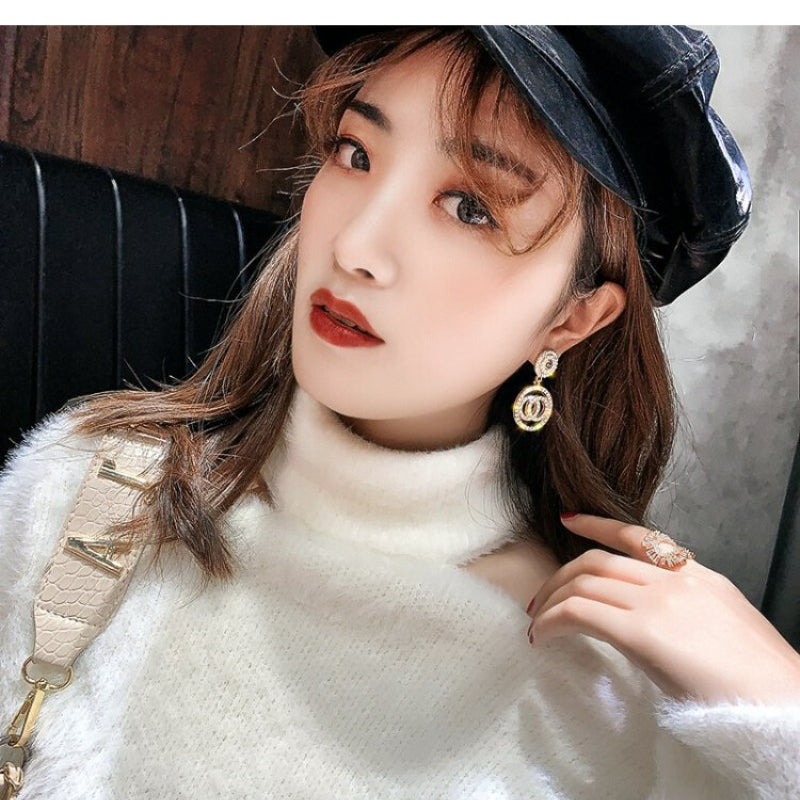 Wholesale Temperament Xiaoxiang Trend Circle Light Luxury Earrings ACC-ES-HaoWen005