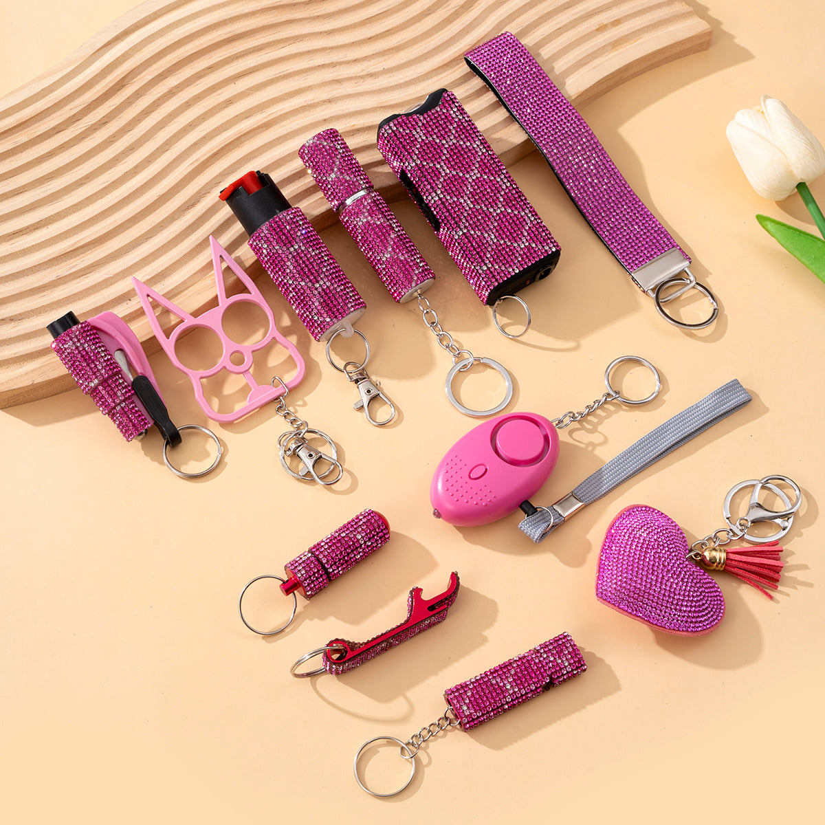 Wholesale Outdoor DIY Keychain 11-piece Set Jewelry Accessories Bottle Convenient Keychain Pendant ACCVIP-KC-ZhiYa020