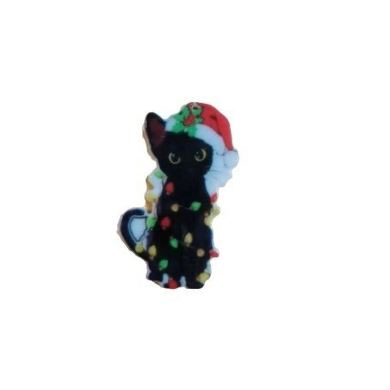 Wholesale Acrylic Halloween Socks Black Cat Double Sided Earrings ACC-ES-KaiQing004