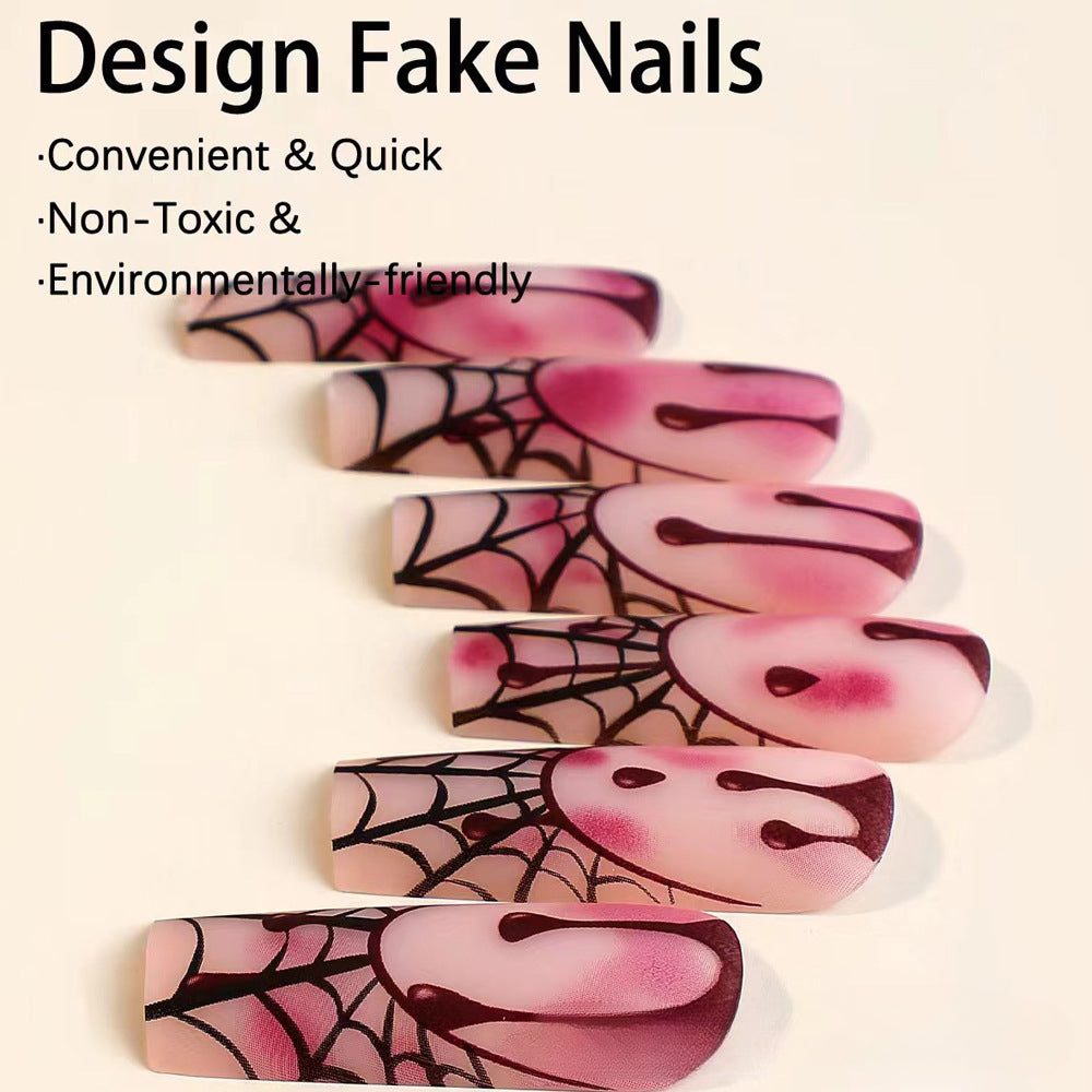 Wholesale 24 Pieces/box Halloween Press-on Nails Kits Nail Stickers ACC-NS-XingNai022