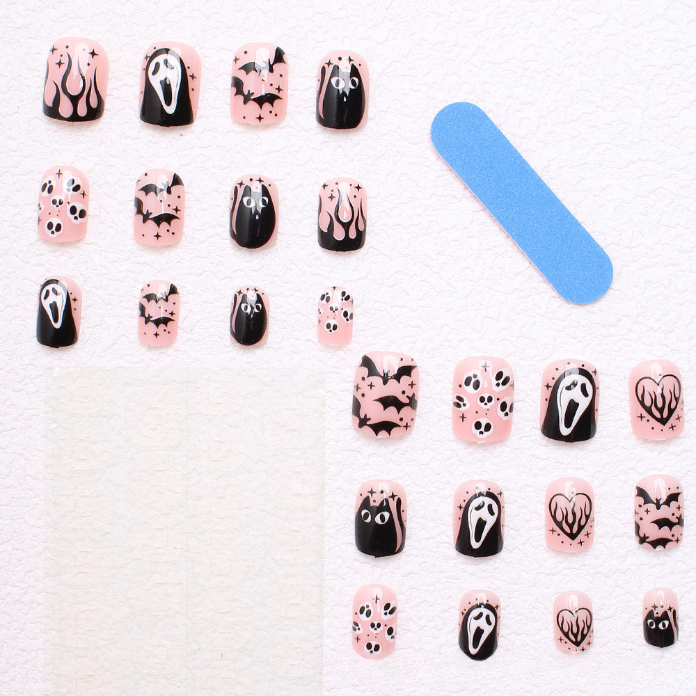 Wholesale Halloween 24 Pieces/box Press-on Nails Kits Nail Stickers ACC-NS-XingNai018