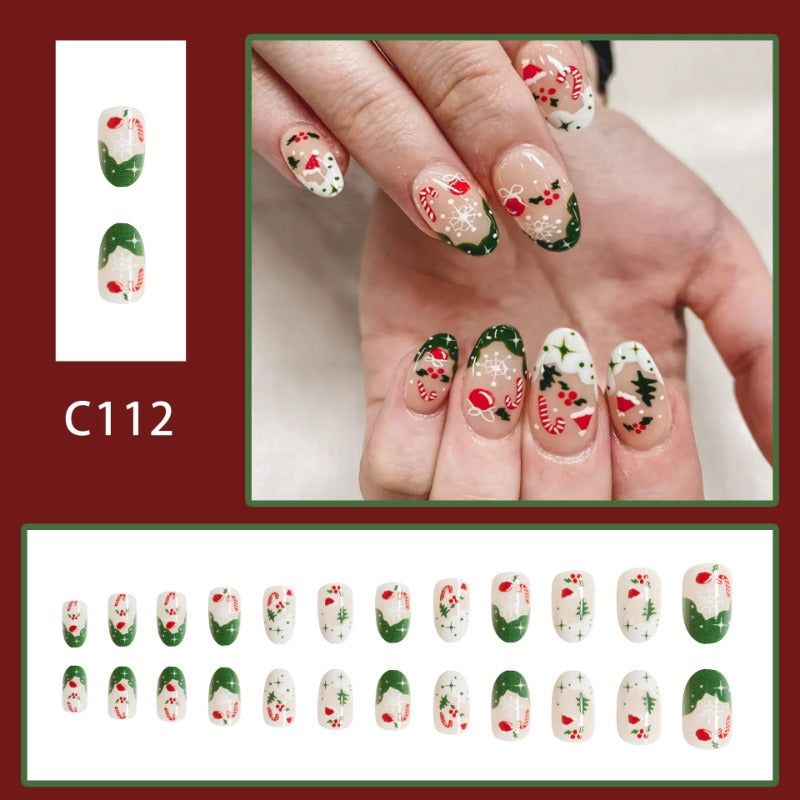Wholesale 24 Pieces/box Christmas Snowflake Canes Nails Kits Nail Stickers ACC-NS-GuaiXL125