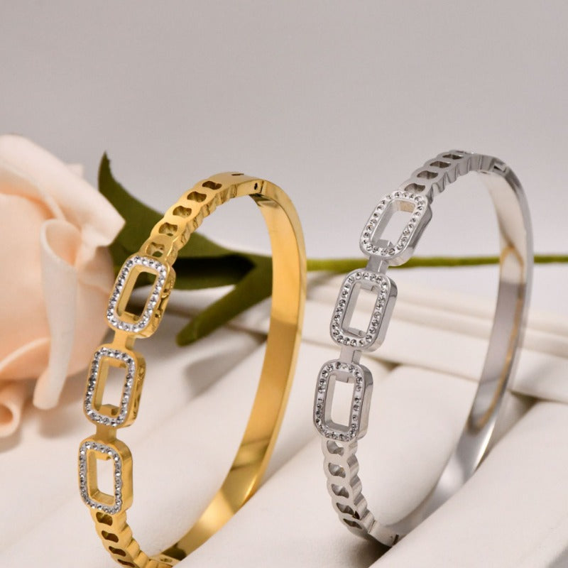 Wholesale Stainless Steel Diamond Hollow Bracelet  ACC-BT-Liyan001