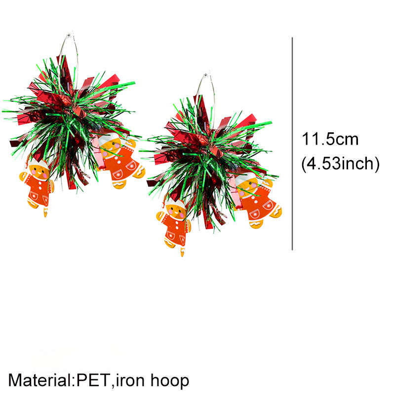 Wholesale 2 Pairs/pack Christmas Atmosphere Fireworks Gingerbread Man Christmas Stocking Earrings ACC-ES-HY180