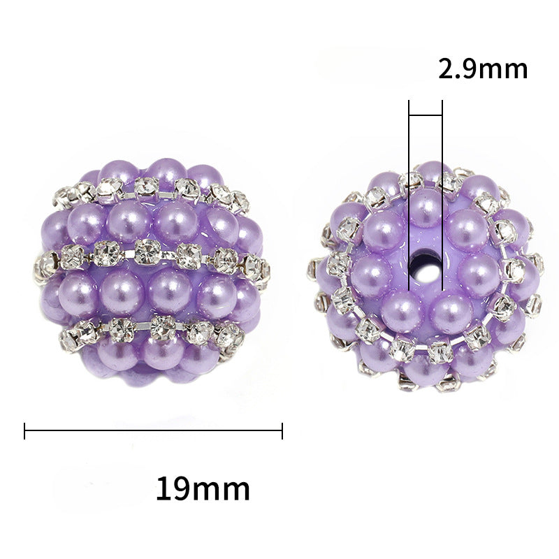 Wholesale 5PCS Candy Color Pearl Rhinestone Beads DIY Beads Mobile Phone Chain Accessories ACC-BDS-BLG044