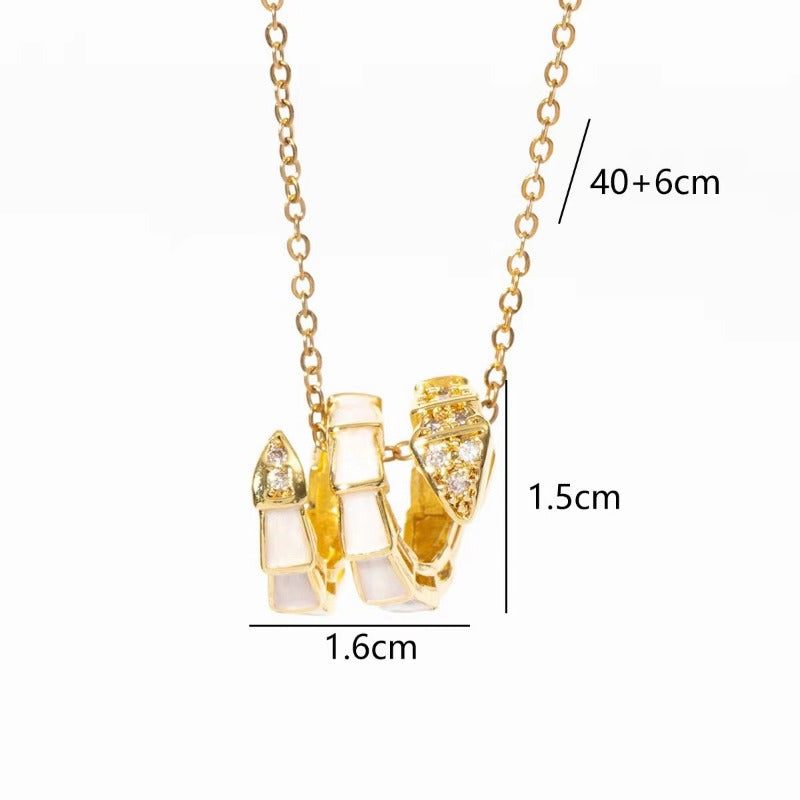 Wholesale Light Luxury Full Diamond Snake Bone Necklaces ACC-NE-NaBao004