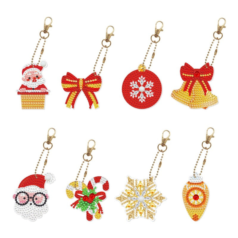 Wholesale Single-sided Diamond Christmas Creative Diy Keychains ACC-KC-PengDao002