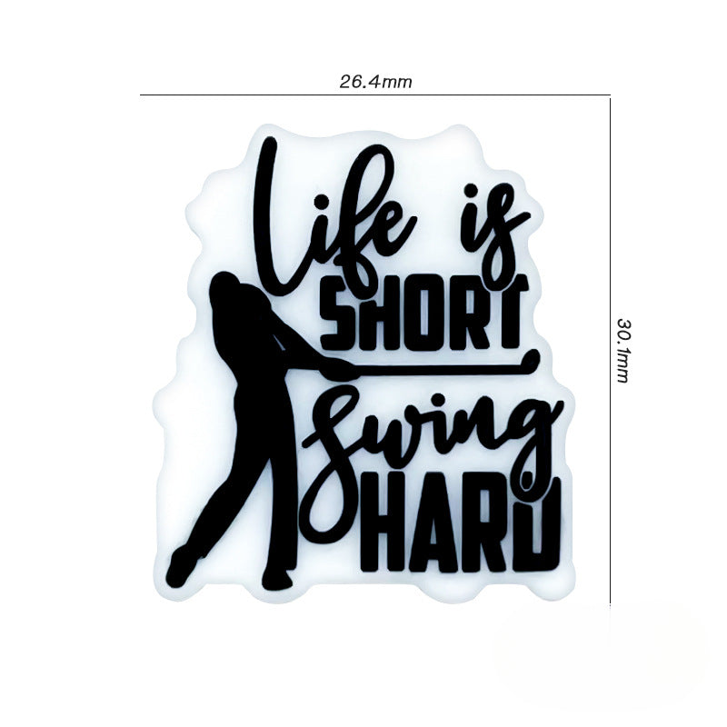 Wholesale 10pcs Cartoon Silicone Beads Golf Boy Image Focal Beads DIY Accessories ACC-BDS-WDX227