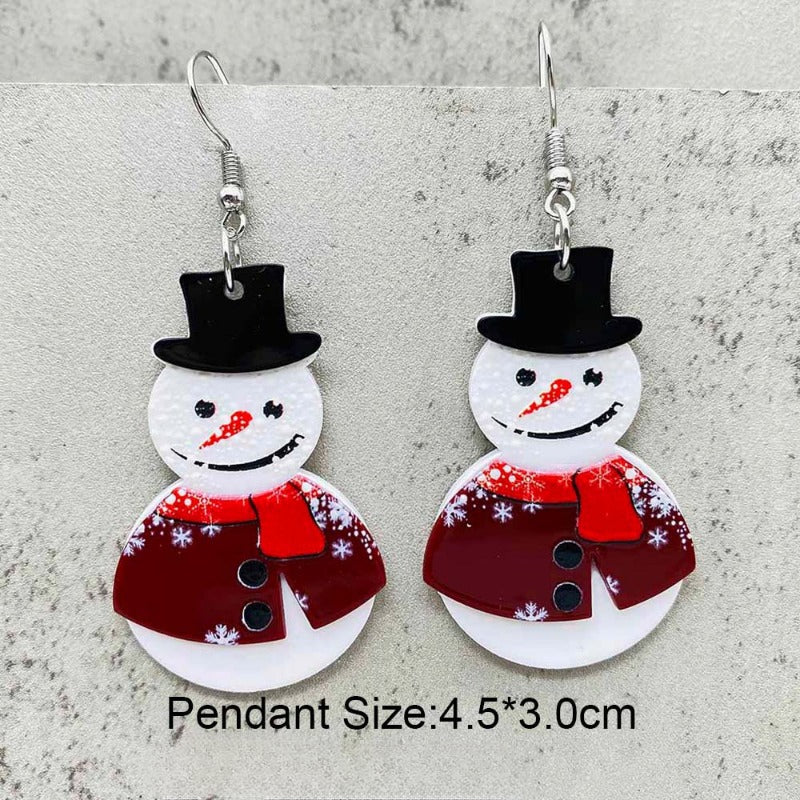 Wholesale Christmas 3D Snowman Gnome Acrylic Earrings ACC-ES-ChenY105