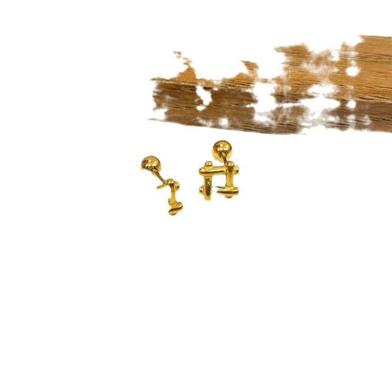 Wholesale Titanium Steel Non-fading Screw Mini Earrings ACC-ES-YZXW001