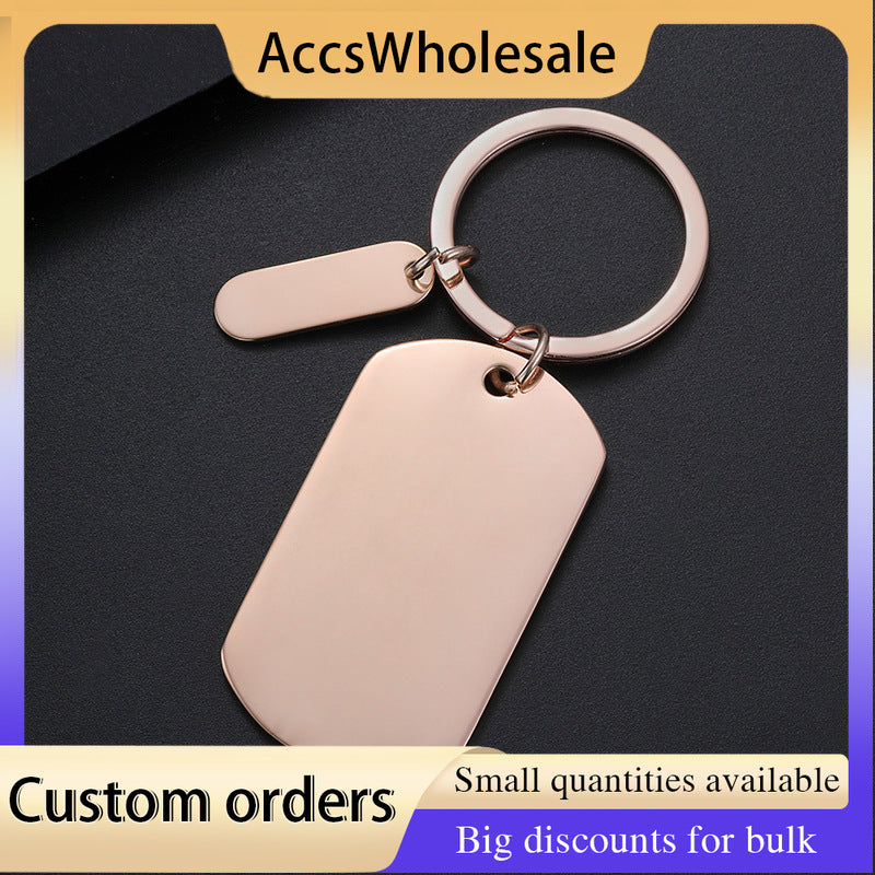 Custom Keychains with Laser Engraved Text or Logo - Multicolor Small Strip Metal Keychains