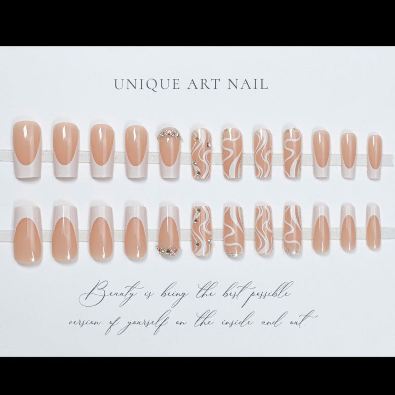 Wholesale 24 Pieces/box Color Diamond Nails Kits Nail Stickers ACC-NS-XiKa002