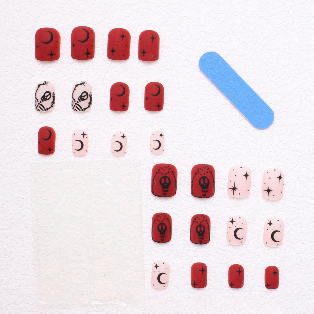 Wholesale Halloween 24 Pieces/box Press-on Nails Kits Nail Stickers ACC-NS-XingNai016