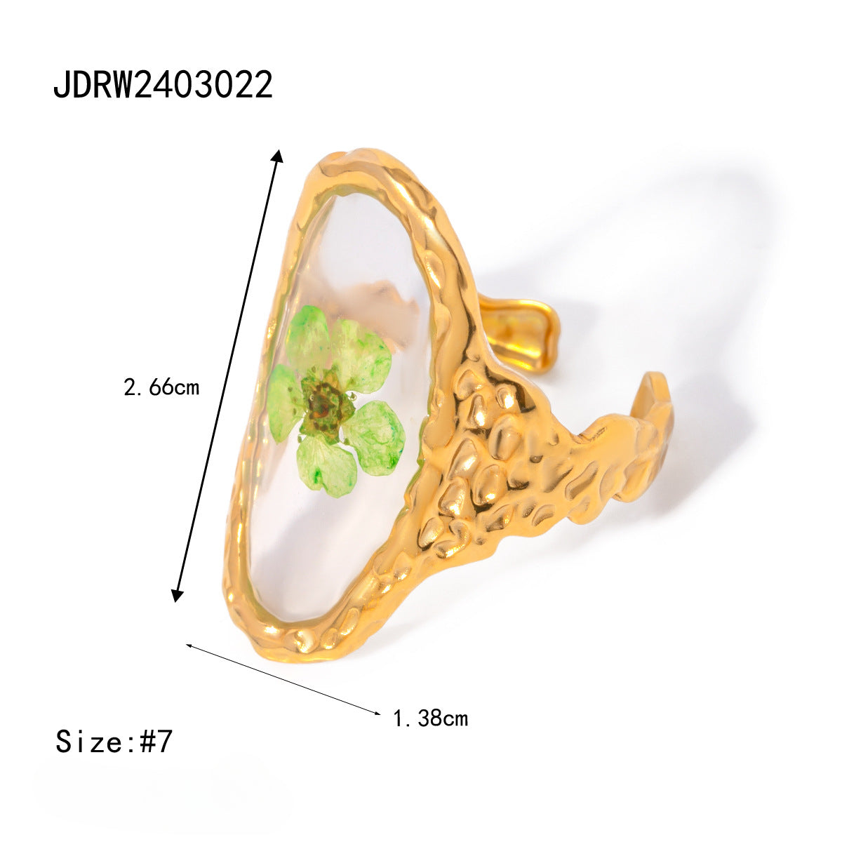 Wholesale 18k Gold Stainless Steel Sunflower Eternal Flower Rings ACC-RS-WanX003    