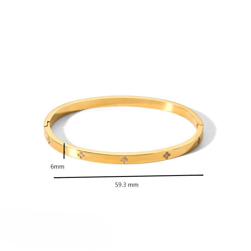 Wholesale Light Luxury Style 18K Gold Stainless Steel Inlaid Zirconium Bracelet ACC-BT-LiQuan001