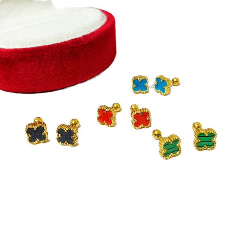 Wholesale Light Luxury Four-leaf Clover Earrings ACCVIP-ES-YZXW001