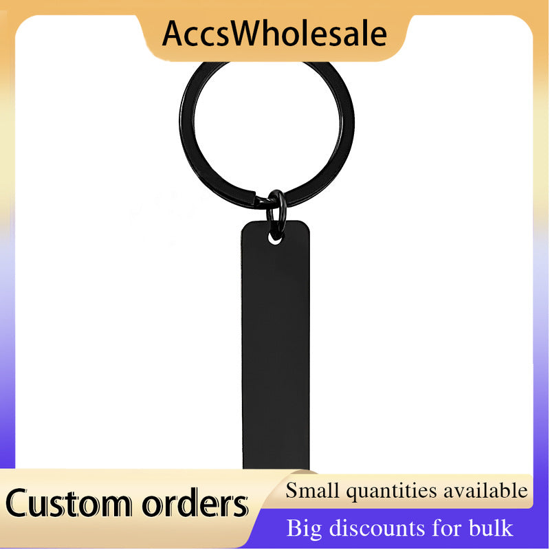 Custom Keychains with Laser Engraved Text or Logo - Long Metal Keychains